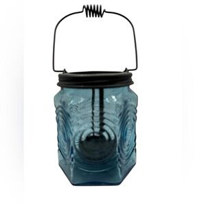 PartyLite Blue Glass Lantern Candle Holder